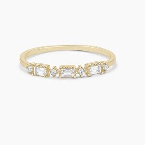 Gorjana Baguette White Topaz and Diamond Ring